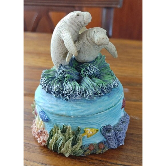 Manatee Trinket Dish Modern Ceramic Hannukah Gift Idea Christmas gift Idea - Picture 1 of 6